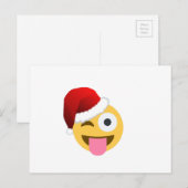 kerst santa claus winnaar emoji feestdagenkaart (Voorkant / Achterkant)
