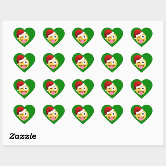 kerst santa claus winnaar emoji hart sticker (Vel)