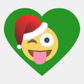 kerst santa claus winnaar emoji hart sticker (Voorkant)