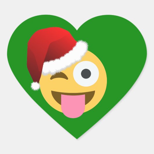 kerst santa claus winnaar emoji hart sticker (Voorkant)