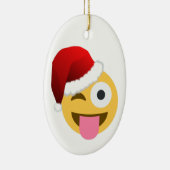 kerst santa claus winnaar emoji keramisch ornament (Rechts)
