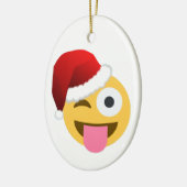kerst santa claus winnaar emoji keramisch ornament (Links)