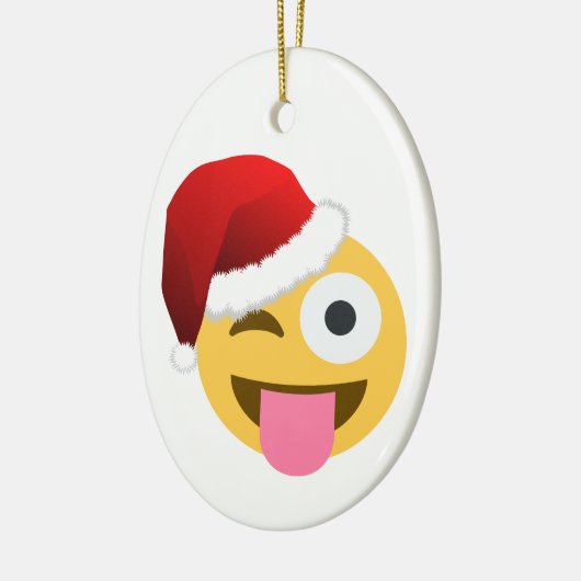 kerst santa claus winnaar emoji keramisch ornament (Links)