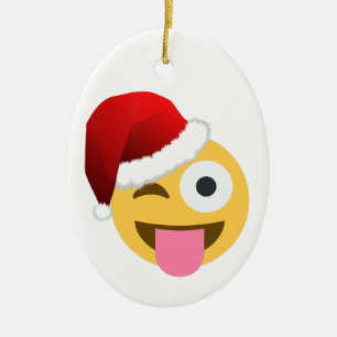 kerst santa claus winnaar emoji keramisch ornament