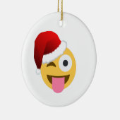 kerst santa claus winnaar emoji keramisch ornament (Rechts)