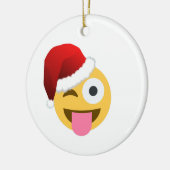 kerst santa claus winnaar emoji keramisch ornament (Links)