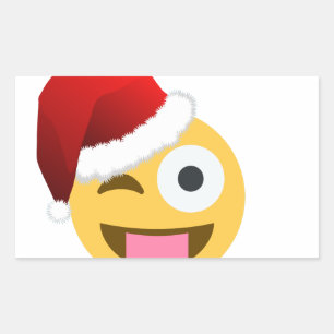 kerst santa claus winnaar emoji rechthoekige sticker