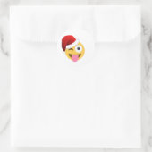 kerst santa claus winnaar emoji ronde sticker (Tas)