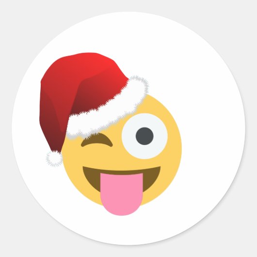 kerst santa claus winnaar emoji ronde sticker (Voorkant)