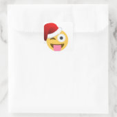 kerst santa claus winnaar emoji vierkante sticker (Tas)