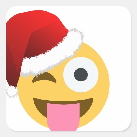 kerst santa claus winnaar emoji vierkante sticker (Voorkant)