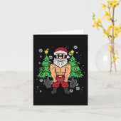 Kerst Santa Deadlift Xmas Gewichtheft Gym Mannen W Kaart (Gele Bloem)