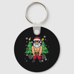Kerst Santa Deadlift Xmas Gewichtheft Gym Mannen W Sleutelhanger