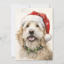 Kerst Santa Dog Flat Vakantie Kaart