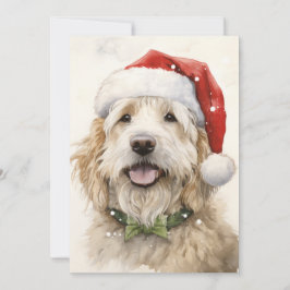 Kerst Santa Dog Flat Vakantie Kaart