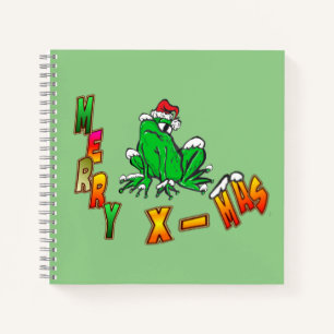 Kerst Santa Frog Merry Christmas Notitieboek