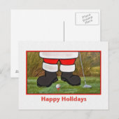 Kerst, Santa Golfer, Briefkaart (Voorkant / Achterkant)