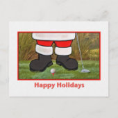 Kerst, Santa Golfer, Briefkaart (Voorkant)
