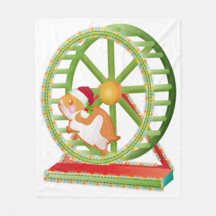 kerst santa hamster fleece deken