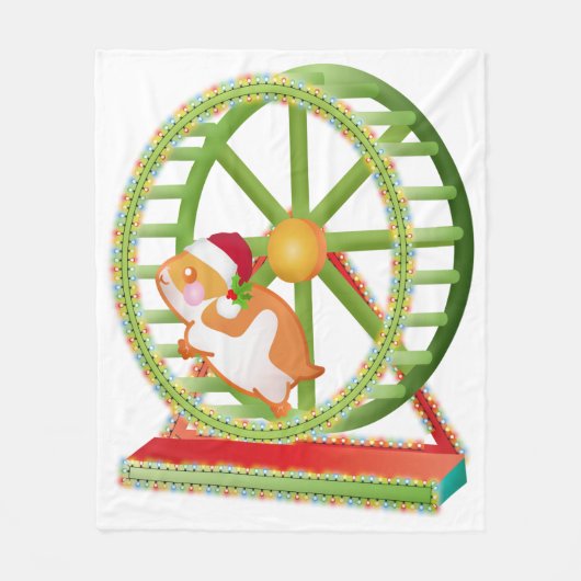 kerst santa hamster fleece deken (Voorkant)