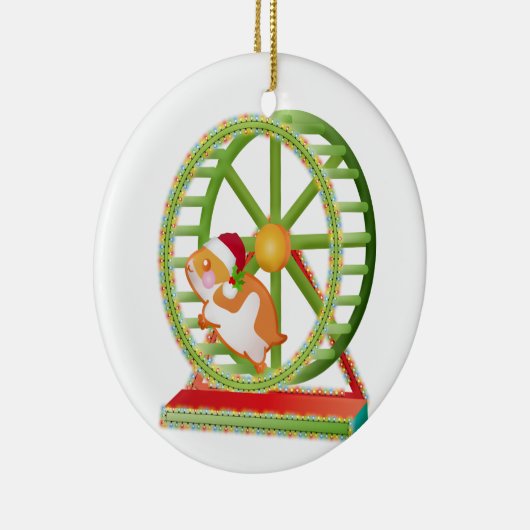 kerst santa hamster keramisch ornament (Rechts)