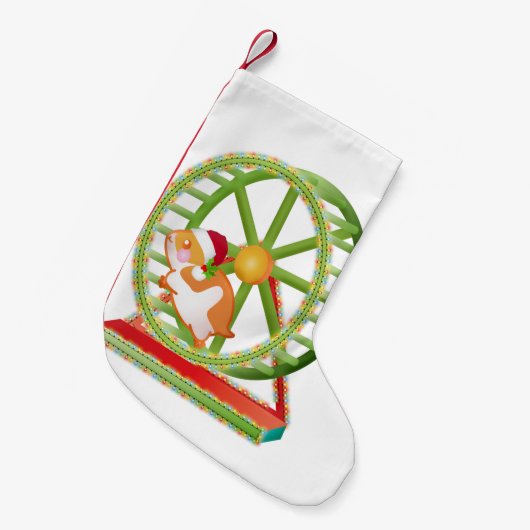 kerst santa hamster kleine kerstsok (Voorkant (Hangend))