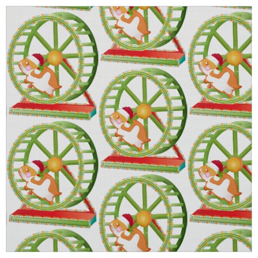 kerst santa hamster stof (Swatch)