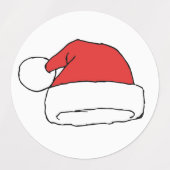 Kerst Santa Hat Tekening Kerst Pet Tekening Labels (Design 2)