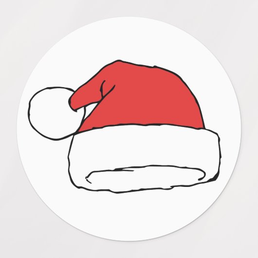 Kerst Santa Hat Tekening Kerst Pet Tekening Labels (Design 1)