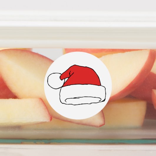 Kerst Santa Hat Tekening Kerst Pet Tekening Labels (Aangebracht)