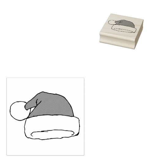 Kerst Santa Hat Tekening Kerst Pet Tekening Rubberstempel (Gestempeld)