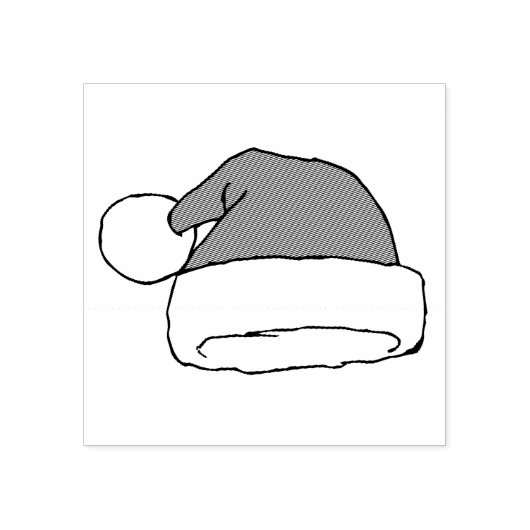 Kerst Santa Hat Tekening Kerst Pet Tekening Rubberstempel (Afrduk)
