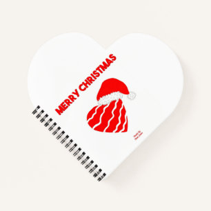Kerst Santa Heart Shaped Spiral Notitieboek