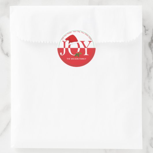 Kerst Santa Hoed Retouradres Sticker (Tas)