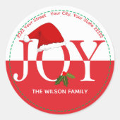 Kerst Santa Hoed Retouradres Sticker (Voorkant)