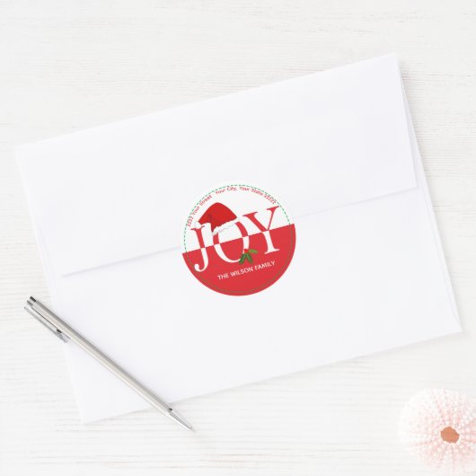Kerst Santa Hoed Retouradres Sticker (Envelop)