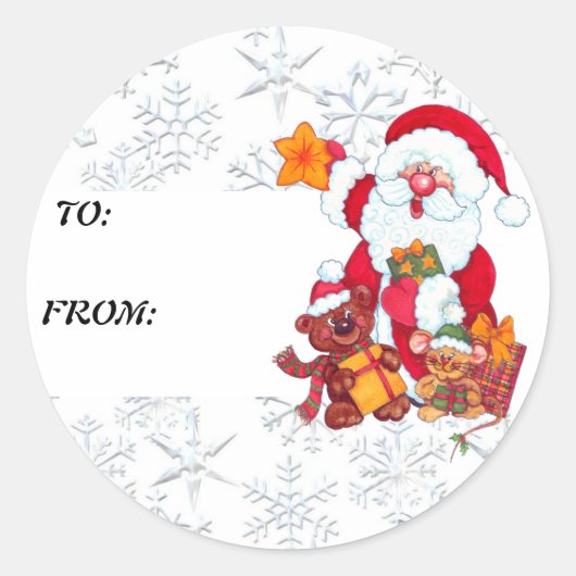 Kerst Santa Holiday Gift Label (Voorkant)