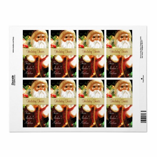 Kerst Santa Keuken Treat Baking Label (Full Sheet)