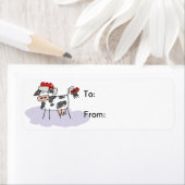 Kerst Santa Koe Gift Label (Insitu)