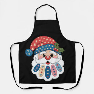 Kerst Santa Patchwork Sneeuwvlok Hulst Winter Schort