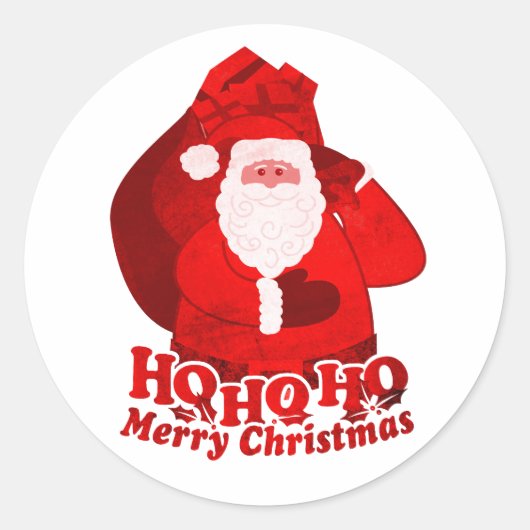 Kerst Santa rode grafische kunst sticker (Voorkant)