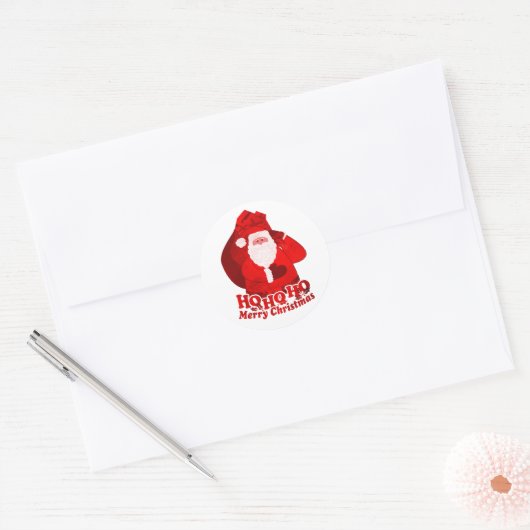 Kerst Santa rode grafische kunst sticker (Envelop)