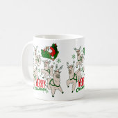 kerst santa sloth llamas koffiemok (Voorkant links)