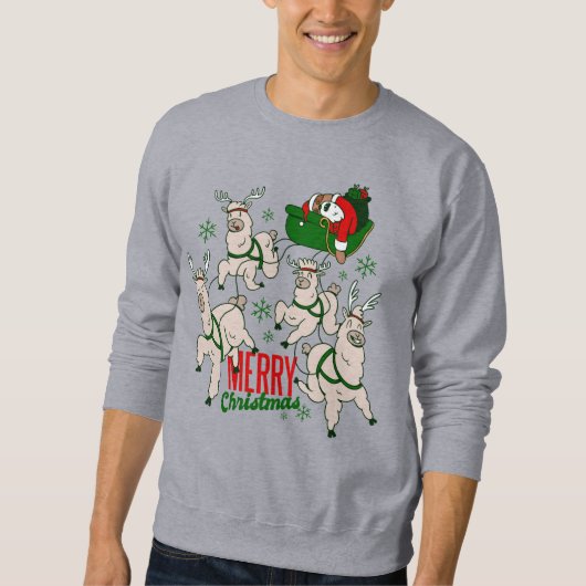 kerst santa sloth llamas trui (Voorkant)
