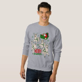 kerst santa sloth llamas trui (Voorkant volledig)