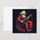 kerst santa speelt gitaar  feestdagenkaart (Voorkant / Achterkant)