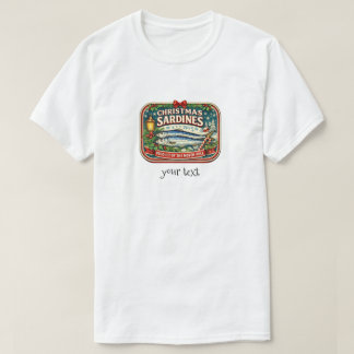 Kerst Sardineblikje Vintage Retro Noordpool T-shirt