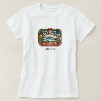 Kerst Sardineblikje Vintage Retro Noordpool T-shirt