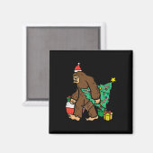 Kerst Sasquatch Bigfoot Xmas Kinder Mannen Vrouwen Magneet (Voorkant / Achterkant)