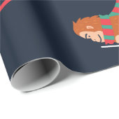 Kerst Sasquatch Bigfoot Yeti Ski Cadeaupapier (Rol Hoek)